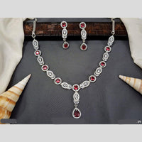 Everlasting Quality Jewels Silver Plated American Daimonds Necklace Set
