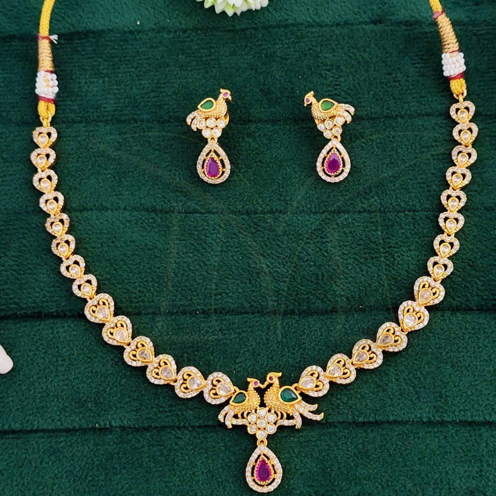 Everlasting Quality Jewels Gold Plated Austrain And Crystal Stone Necklace Set