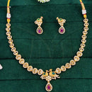 Everlasting Quality Jewels Gold Plated Austrain And Crystal Stone Necklace Set 