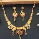 Everlasting Quality Jewels Gold Plated Pota And Meenakari Necklace Set