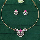 Everlasting Quality Jewels Gold Plated American Diamond Necklace Set 
