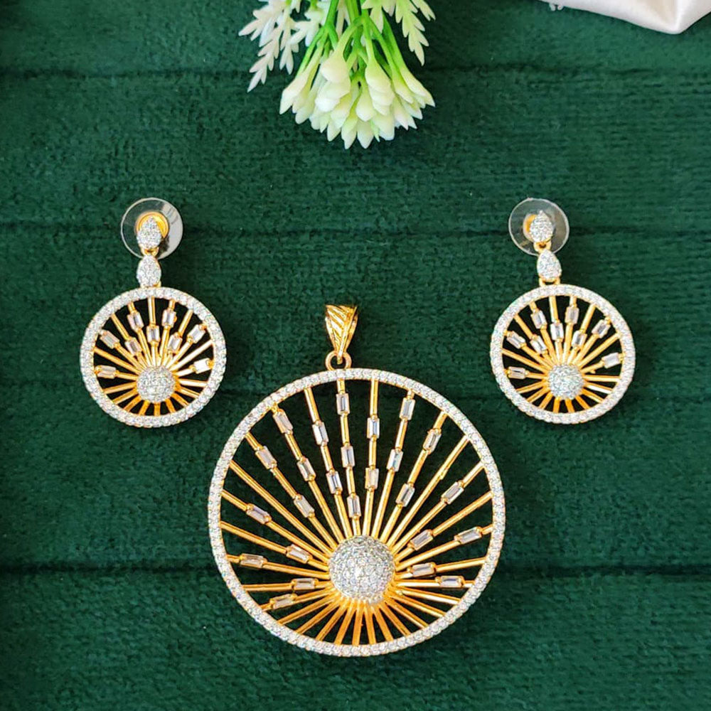 Everlasting Quality Jewels Gold Plated Austrian Stone Pendant Set