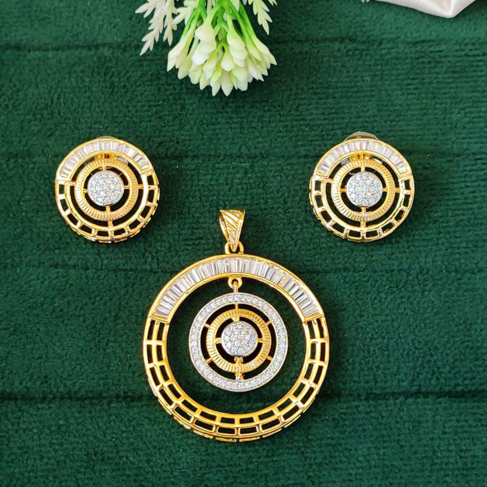 Everlasting Quality Jewels Gold Plated Austrian Stone Pendant Set