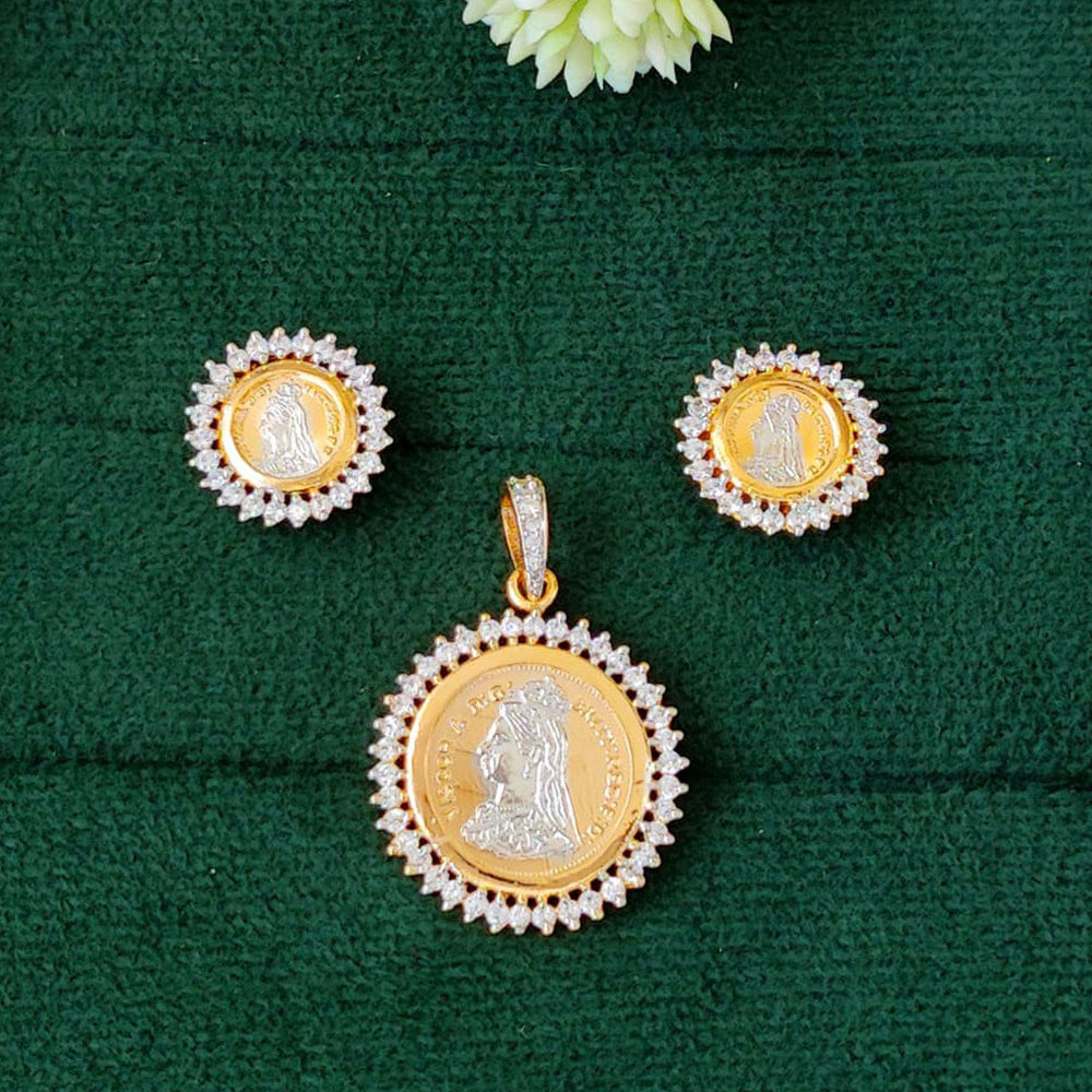 Everlasting Quality Jewels Gold Plated Austrian Stone Pendant Set