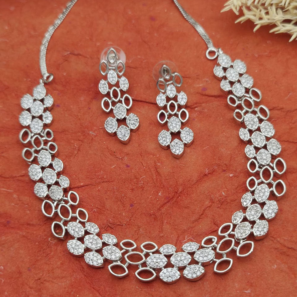 Everlasting Quality Jewels Silver Plated Austrian Stone Necklace Set