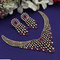 Everlasting Quality Jewels 2 Tone Plated American Diamond Necklace Set 