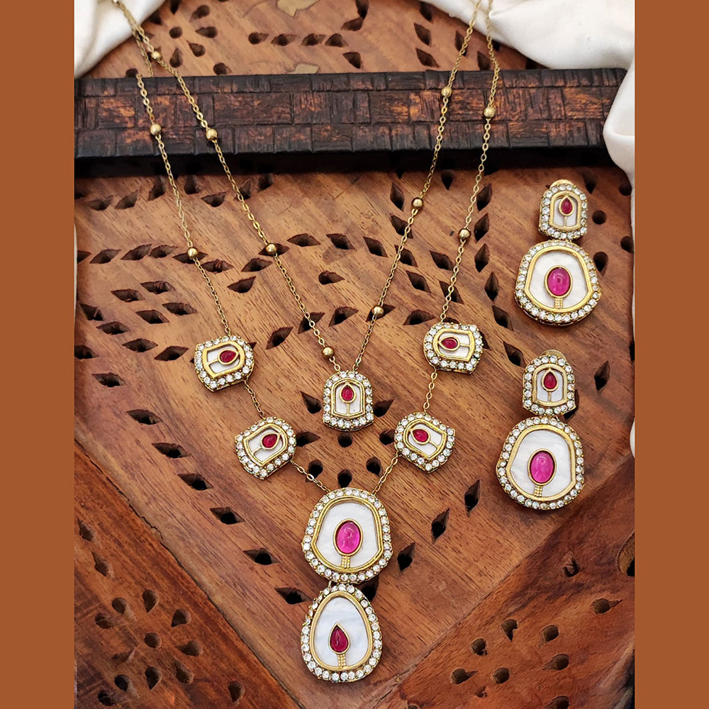 Everlasting Quality Jewels Traditional Pota And Sparkling Austrian Stones Necklace Set
