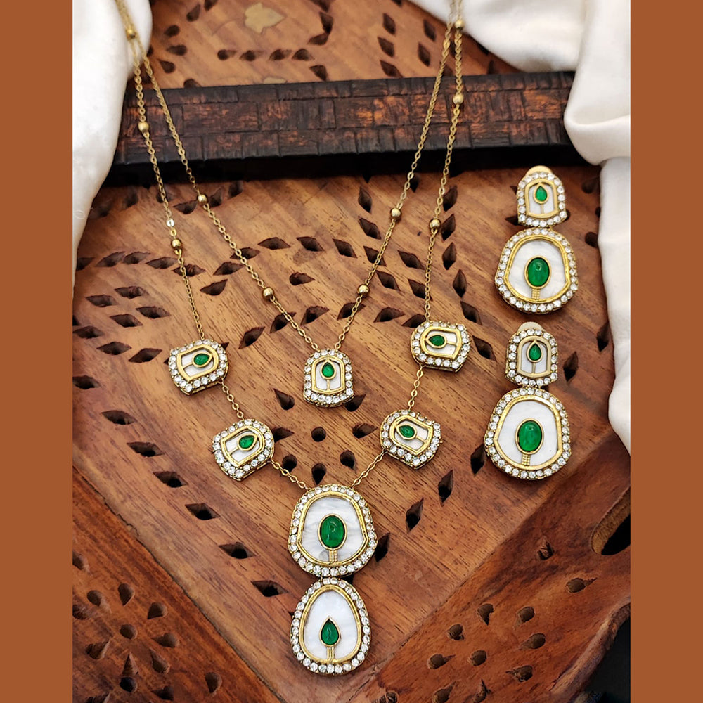 Everlasting Quality Jewels Traditional Pota And Sparkling Austrian Stones Necklace Set