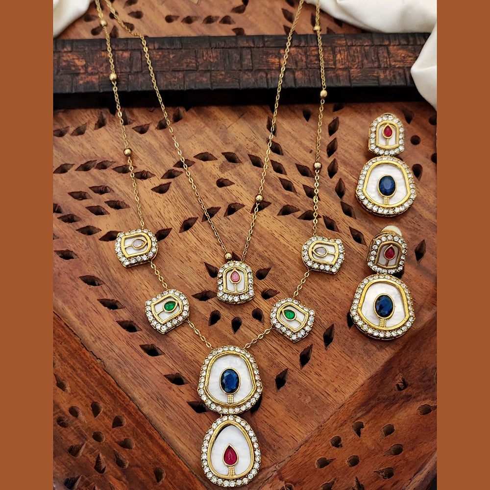 Everlasting Quality Jewels Traditional Pota And Sparkling Austrian Stones Necklace Set