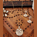 Everlasting Quality Jewels Traditional Polki And Kundan Meenakari Chain Pendant Set