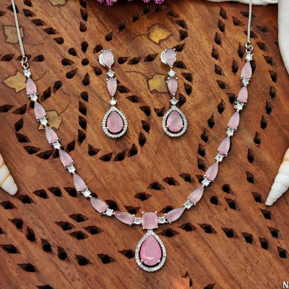 Everlasting Luxury American Diamond Necklace Set  Sparkling Jewelry