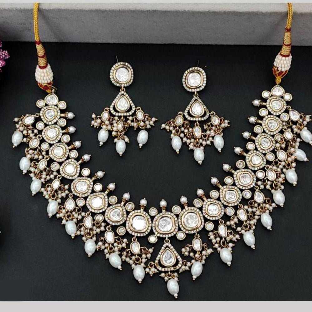 Everlasting Polki Kundan Necklace Set Handcrafted Royal Jewelry for Women