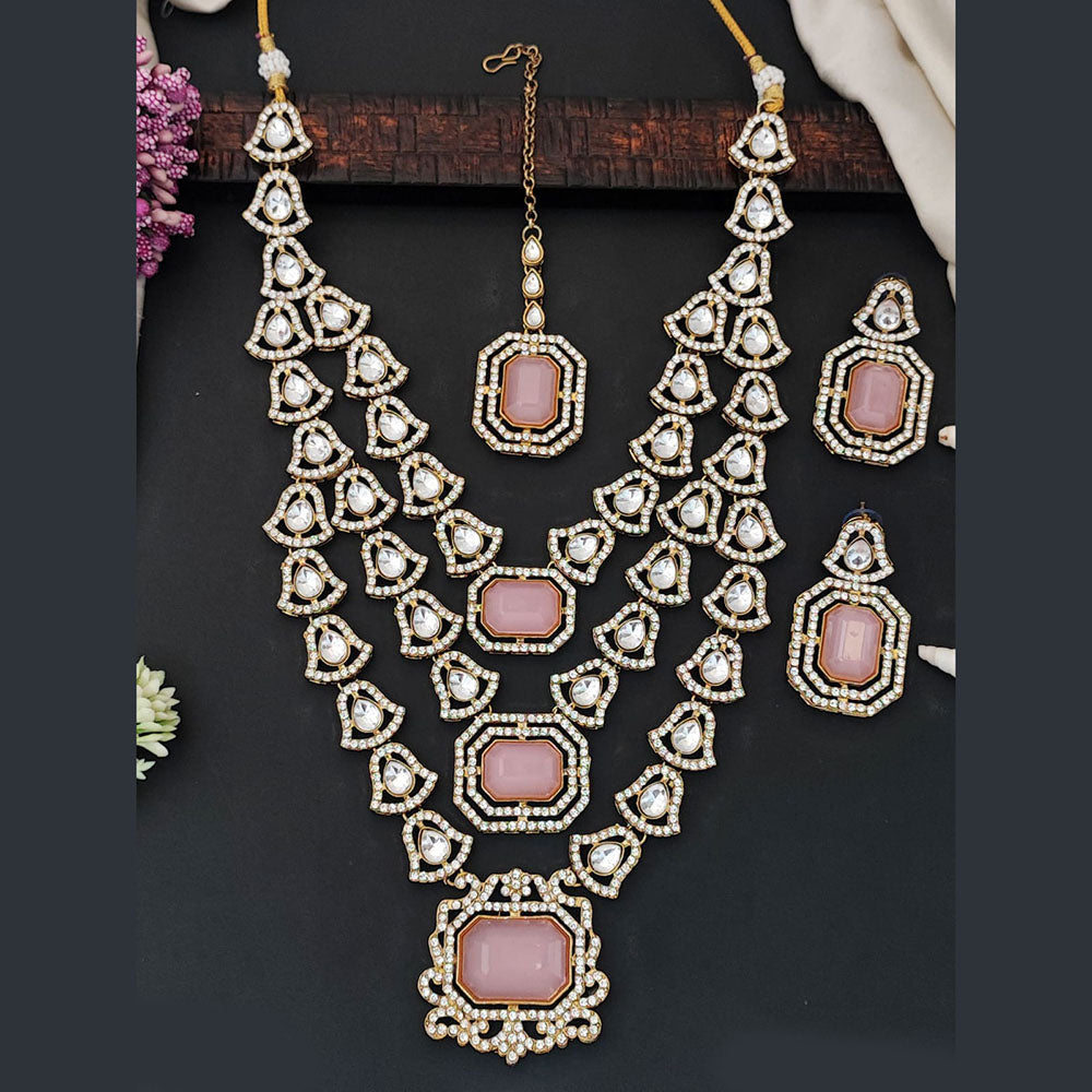 Everlasting Quality Jewels Polki Kundan Multi Layer Necklace Set