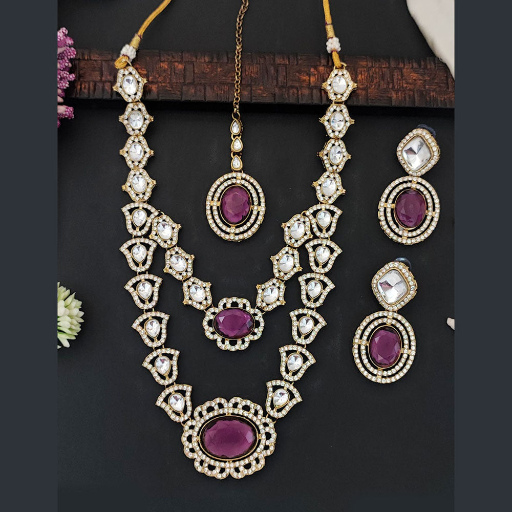 Everlasting Quality Jewels Polki Kundan Multi Layer Necklace Set