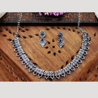 Everlasting Quality Jewels Oxidised Plated Regal Glow Pota Stone Necklace Set