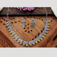 Everlasting Quality Jewels Oxidised Plated Regal Glow Pota Stone Necklace Set