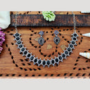 Everlasting Quality Jewels Oxidised Plated Regal Glow Pota Stone Necklace Set