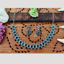 Everlasting Quality Jewels Oxidised Plated Regal Glow Pota Stone Necklace Set