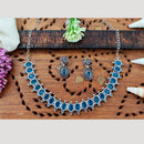 Everlasting Quality Jewels Oxidised Plated Regal Glow Pota Stone Necklace Set