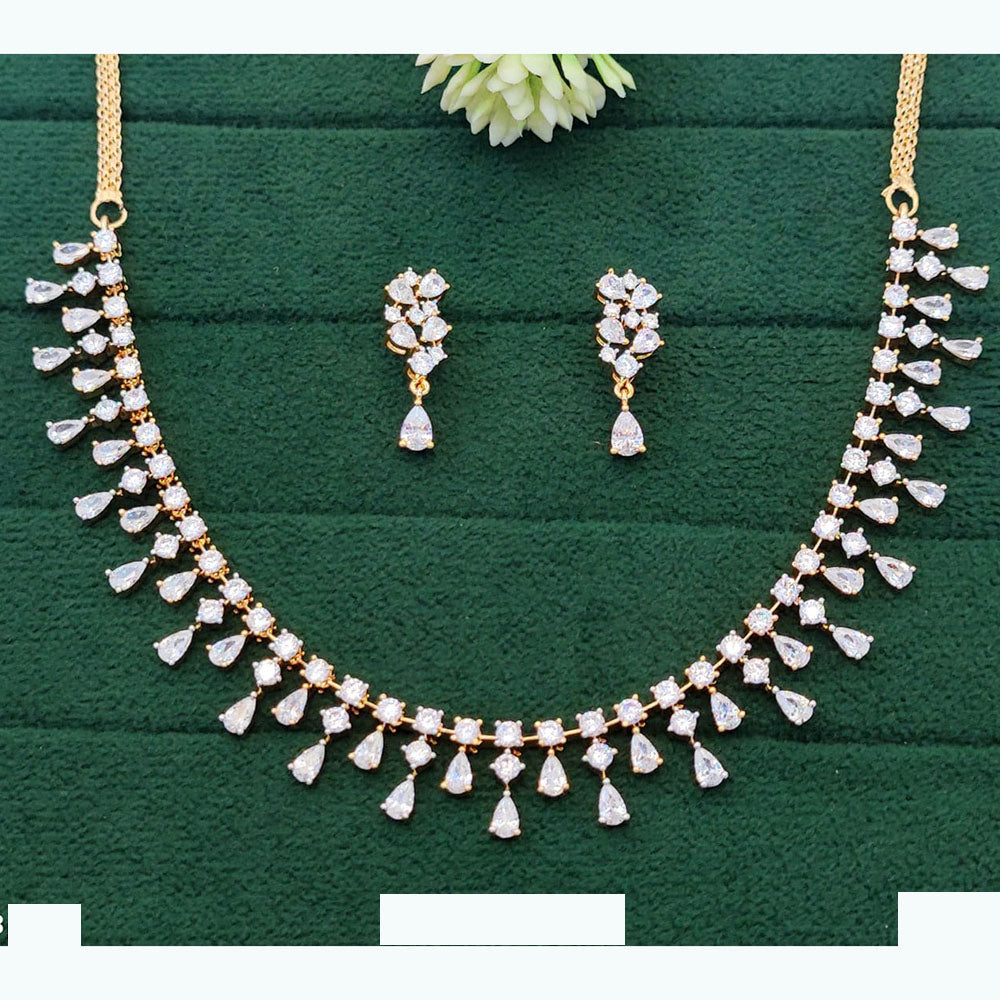 Everlasting Quality Jewels Dazzle in Style with American Diamond Necklace Set
