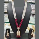 Everlasting Quality Jewels Long Necklace Set with Meenakari Centerpiece and Dangling Drops