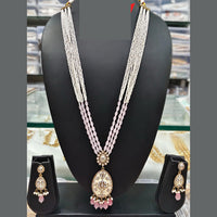Everlasting Quality Jewels Long Necklace Set with Meenakari Centerpiece and Dangling Drops