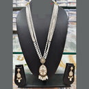 Everlasting Quality Jewels Long Necklace Set with Meenakari Centerpiece and Dangling Drops