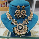 Everlasting Quality Jewels Antique Glow Pota Stone And Pearl Necklace Set