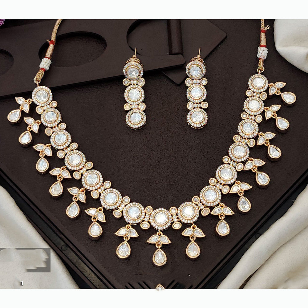 Everlasting Quality Jewels Handcrafted Polki Kundan Necklace Set