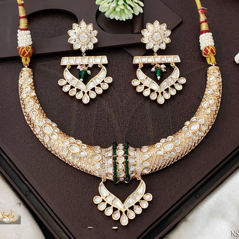 Everlasting Quality Jewels Timeless Polki Kundan And Pearls Necklace Set