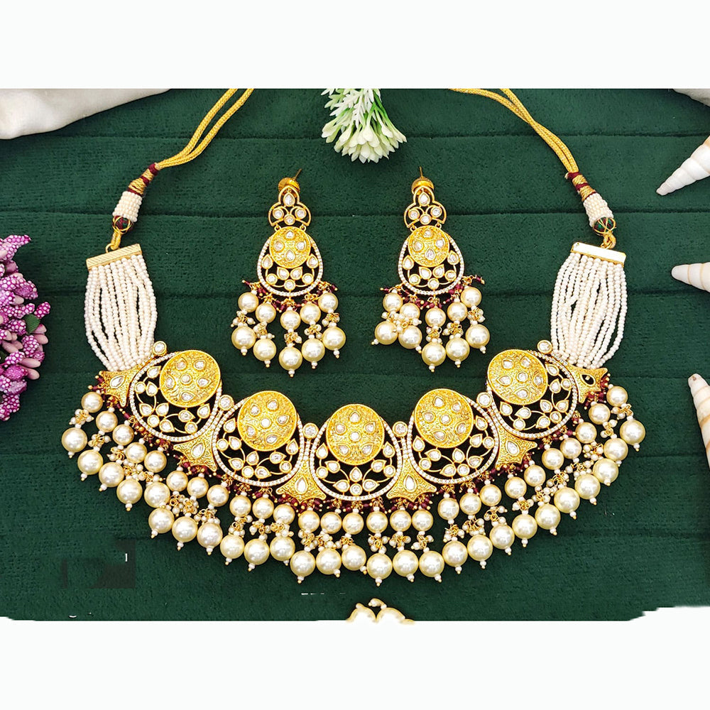Everlasting Quality Jewels Timeless Polki Kundan And Pearls Necklace Set