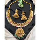 Everlasting Quality Jewels Traditional Pota Stone And Pearl Temple Necklace Set