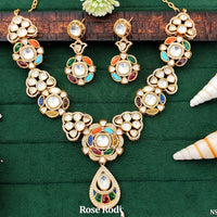 Everlasting Quality Jewels Elegance Polki Kundan And Pota Stone Necklace Set
