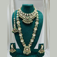 Everlasting Quality Jewels Handcrafted Polki Kundan Stone And Meenakari Long Necklace Set