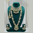 Everlasting Quality Jewels Handcrafted Polki Kundan Stone And Meenakari Long Necklace Set