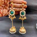 Everlasting Quality Jewels Regal Pota Stone And Pearl Long Jhumki Earrings