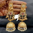 Everlasting Quality Jewels Regal Pota Stone And Pearl Long Jhumki Earrings