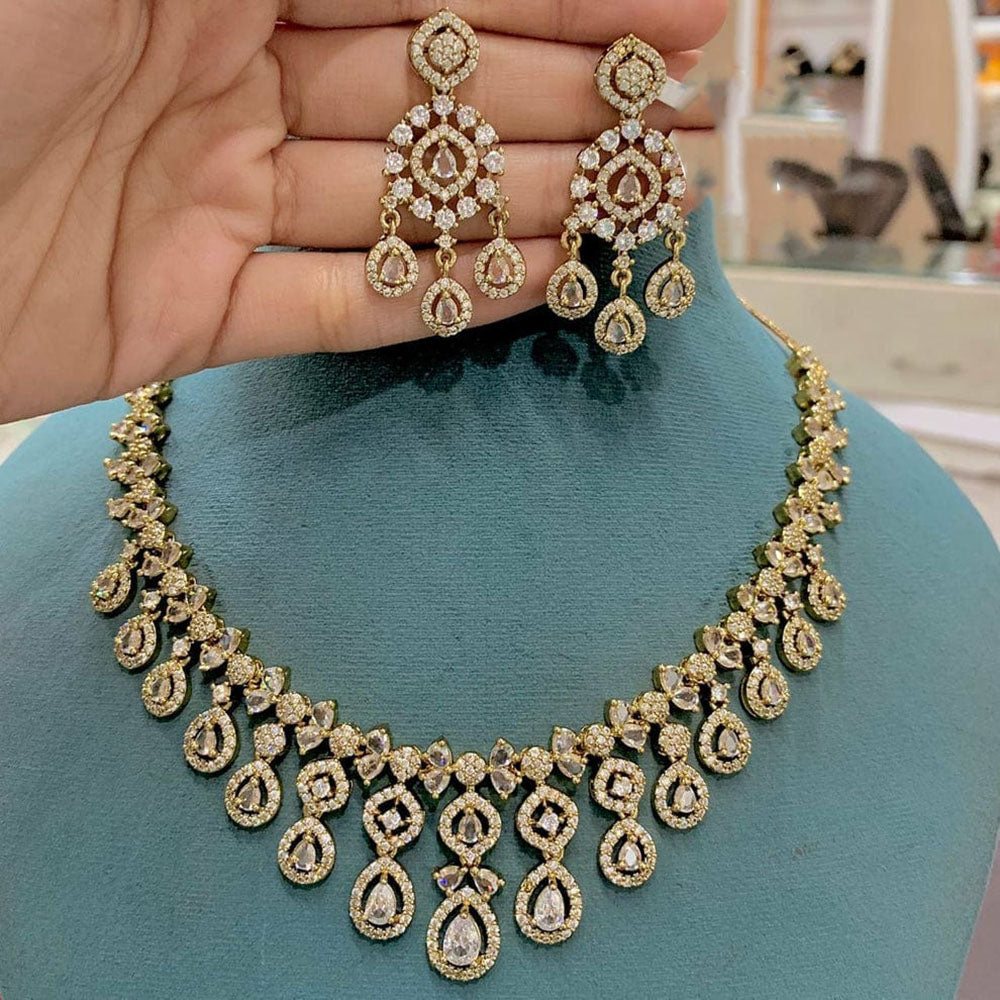 Everlasting Quality Jewels Designer American Diamond Necklace Set