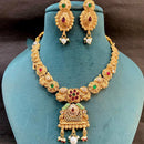 Everlasting Quality Jewels Designer Pota Stone And Pearl Meenakari Necklace Set