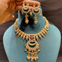 Everlasting Quality Jewels Designer Pota Stone And Pearl Necklace Set