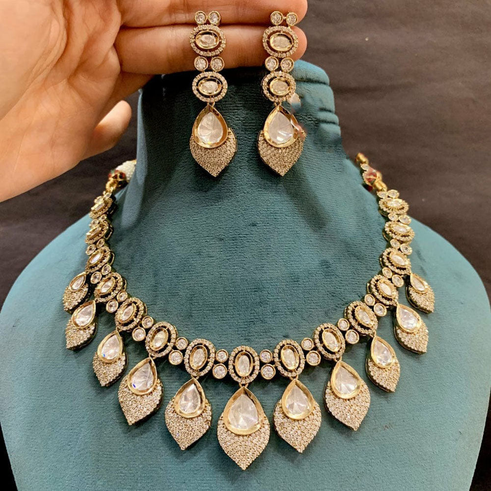 Everlasting Quality Jewels Grand Polki Kundan Statement Necklace Set