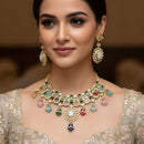 Everlasting Quality Jewels Grand Multi-Stone Pota Stone Necklace Set