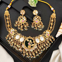Everlasting Quality Jewels Graceful Pota Stone And Pearl Necklace Set