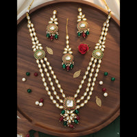 Everlasting Quality Jewels Royal Kundan Stone Pearl And Beads Necklace Set