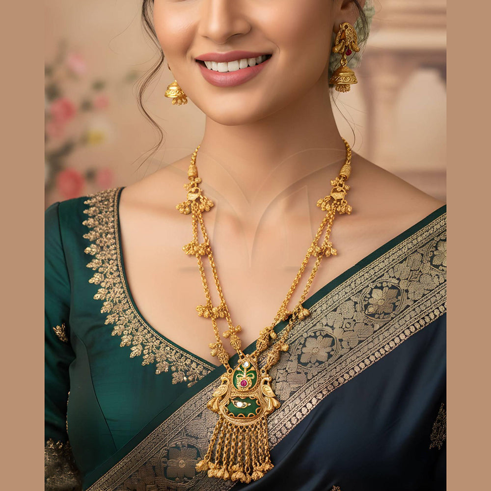 Everlasting Quality Jewels Mayura Dvaita Haram Necklace Set