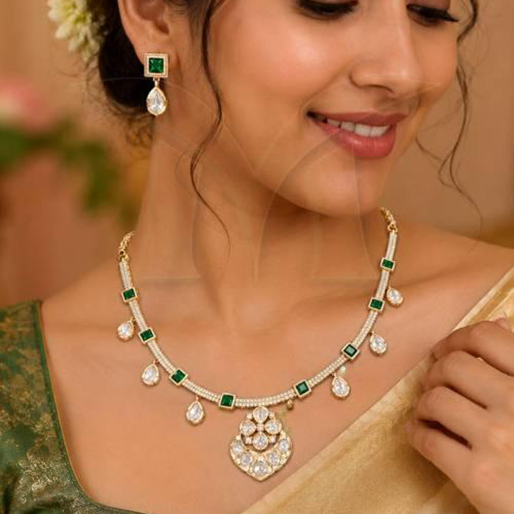 Everlasting Quality Jewels Crystal Stone Choker Necklace Set