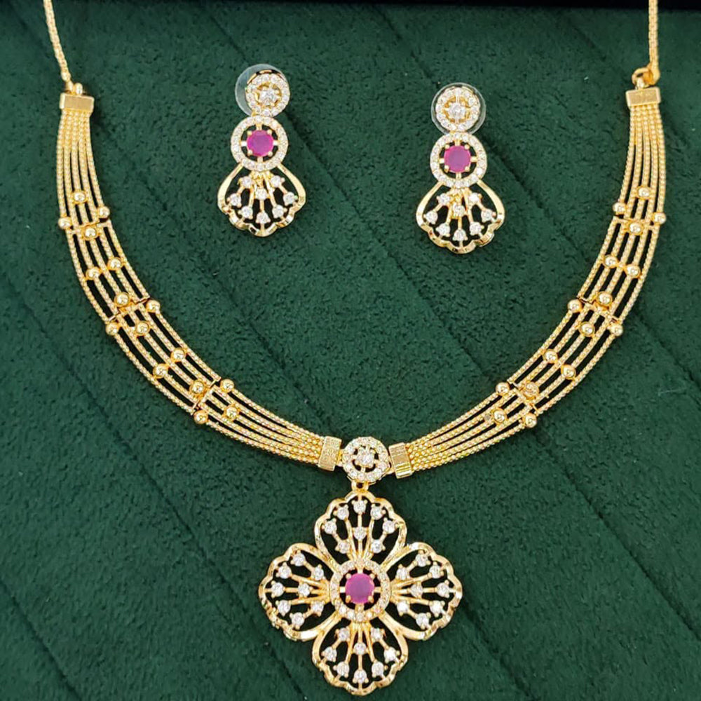 Everlasting Quality Jewels Shimmering American Diamond Necklace Set