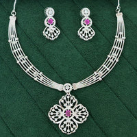 Everlasting Quality Jewels Shimmering American Diamond Necklace Set