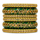 Everlasting Quality Jewels Premium Pearl Jaipuri Laakh Bangles Set