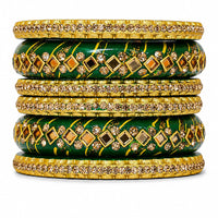 Everlasting Quality Jewels Premium Pearl Jaipuri Laakh Bangles Set